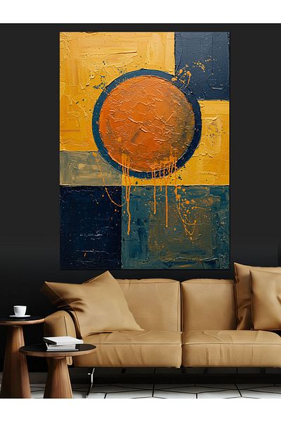 Tablomega Pânză decorativă cu model portocaliu abstract - pictură din lemn MDF