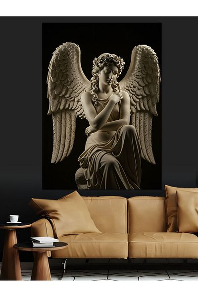 Tablomega Angel Statue Figure Decorative Canvas - Mdf Wooden Painting