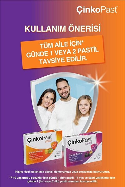Çinkopast Portakallı 12 Pastil 3 Adet