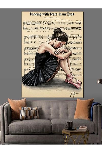Tablomega Emotional Woman and Musical Notes Decorative Canvas - Mdf Wood Painting