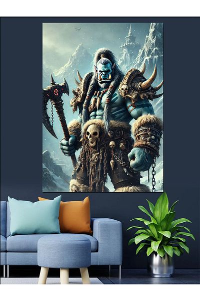 Tablomega Pânză decorativă Ice Land Warrior - Pictură din lemn MDF