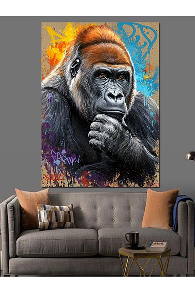 Tablomega Pânză decorativă Thinking Gorilla - Lemn MDF