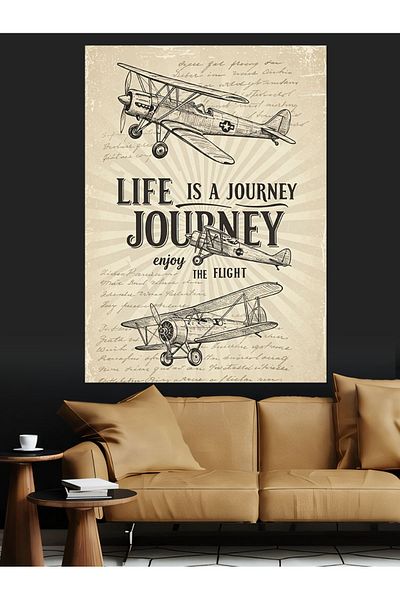 Tablomega Life Is a Journey Poster Decorative Canvas - Mdf Wooden Painting