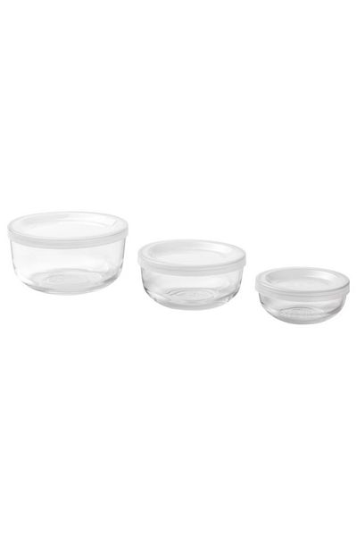 IKEA BESTÄMMA Glass Food Container Set with Lids – 73cl/40cl/19cl – 3 Pack – IKEA