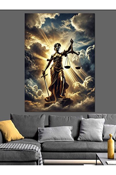 Tablomega Statuia Zeiței Iustitiei Pânză Decorativă - Lemn MDF Pictat