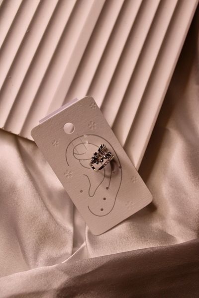 Dropaksesuar There Are Perforation-Free Uses Fishbone Steel Earrings