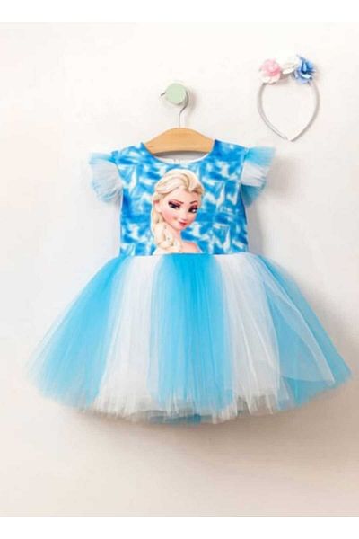 Hzmis Κοντομάνικο κοριτσίστικο φόρεμα Elsa Frozen