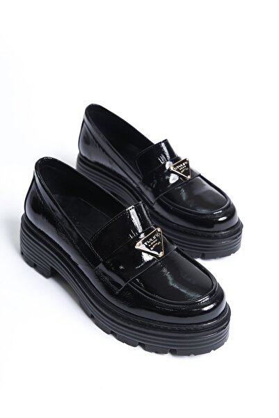 öz se shoes Romola Hakiki Deri Rugan Kadın Loafer Ortopedik Kaliteli