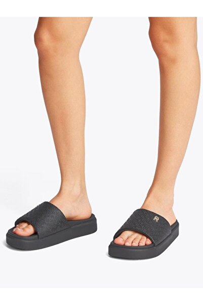 Tommy Hilfiger Kadın PLATFORM MONOGRAM POOLSLIDE Terlik