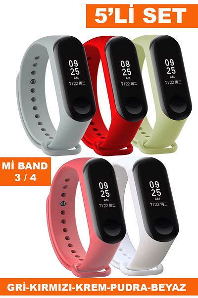 COBRA Xiaomi Mi Band 3/4 Compatible Silicone Cord Set 5 Pieces Mi3