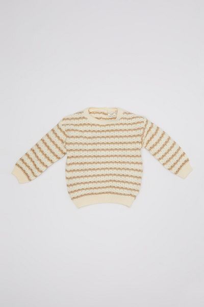 DeFacto Baby Girl Crew Neck Striped Knitwear Sweater C8273A524Wn