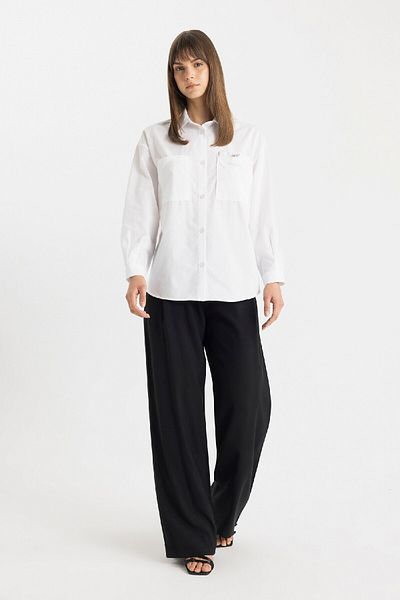 DeFacto Langärmliges Tunikahemd aus Popeline mit Relaxed Fit - C7825AX24SM