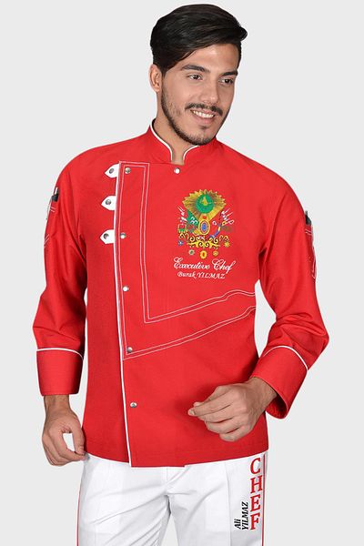 Üniformanya Costum de bucătar - cu cadou cu nume, jachetă și haine de bucătar, uniformă de bucătar