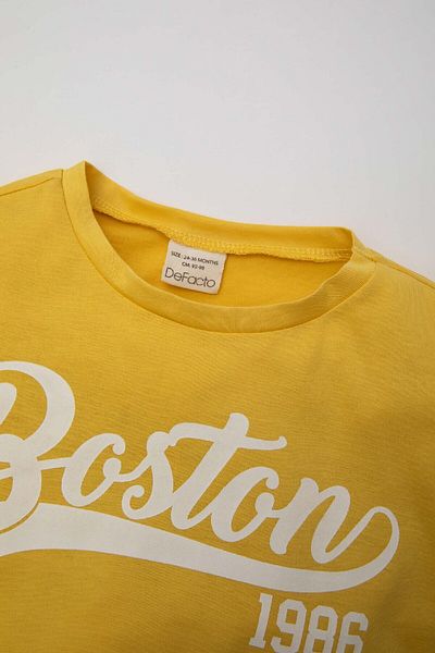 DeFacto Printed Short Sleeve T-Shirt for Baby Girl - Crew Neck C9492A524SM
