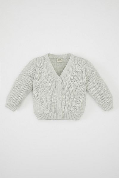 DeFacto Baby Girl V-Neck Glitter Buttoned Knitwear Cardigan A4081A524Au