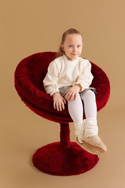 DeFacto Baby Girl Crew Neck Knitted Patterned Knitwear Sweater C8277A524Wn