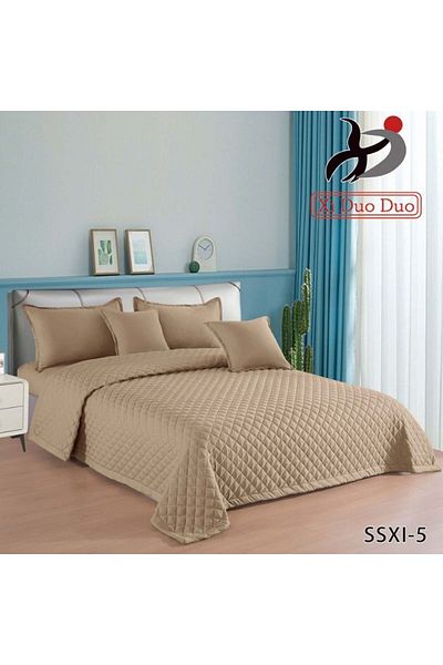 XI DUO 6 Pieces King Size Duvet Cover Set 230 x 250 cm Reversible Double Solid Color All Season Bedding Set