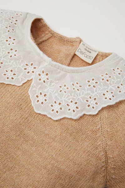 DeFacto Baby Girl Large Lace Collar Knitwear Sweater C8289A524Wn