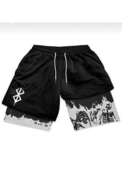 Generic Brand Anime Berserk Logo Face Pocket Shorts