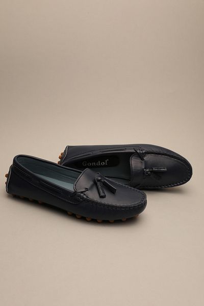 Gondol Women's Genuine Leather Classic Loafer Deep Blue 37 Ttx.70128