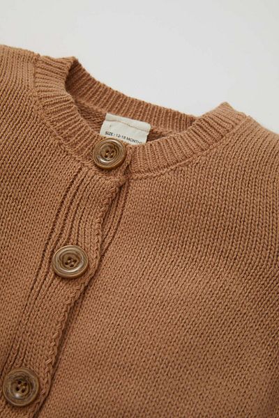 DeFacto Baby Girl Basic Plain Knitwear Crew Neck Buttoned Cardigan C7905A524Au
