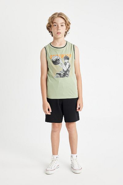 DeFacto Boy's 2 Piece Set Printed Tank Top Elastic Waist Short Shorts Bottom C9861A824Hs