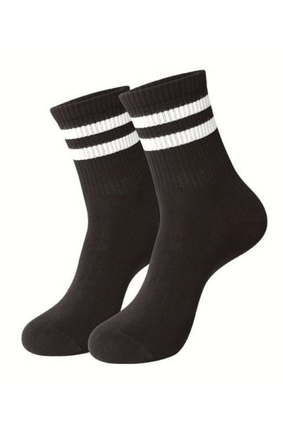 MY MENORA SOCKS ΚΟΛΛΕΓΙΟ ΚΟΡΥΦΑΙΟ ΜΑΥΡΟ ΛΕΥΚΟ 6 ΖΕΥΓΑ