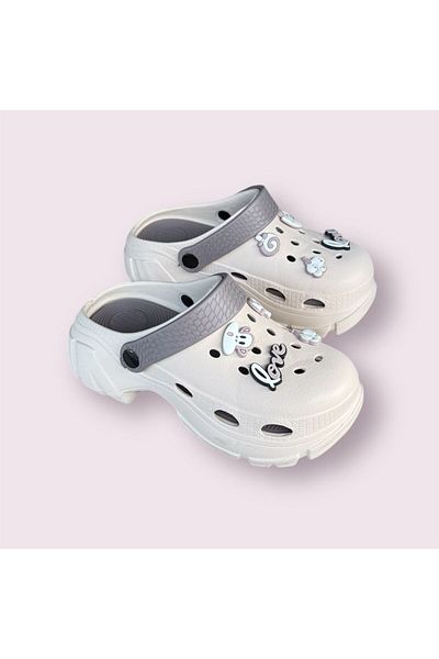 Seha Women's Beige Platform Sole Light Closed Front Slippers