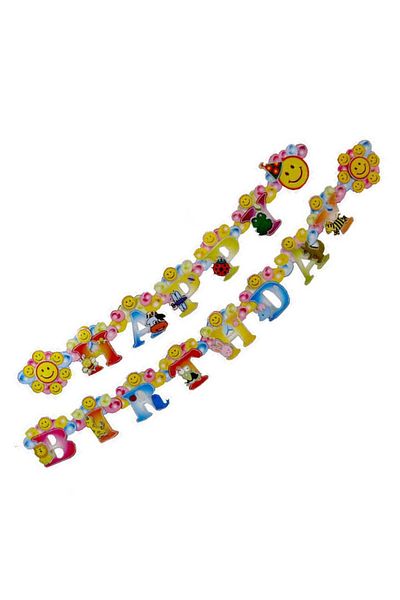 Hayaller Dükkanı Happy Birthday Smiley Face Model Banner Pennant-