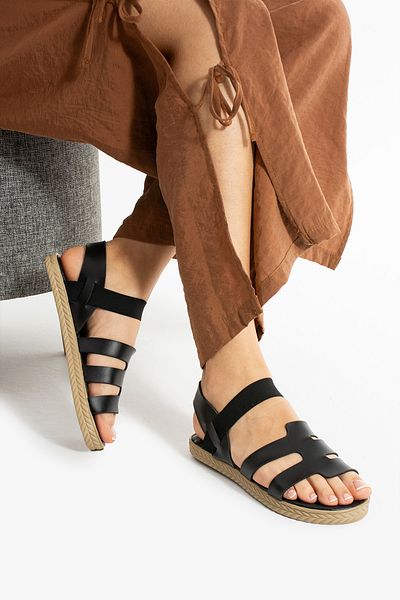 Moda Devrin Black Piping Women's Sandals