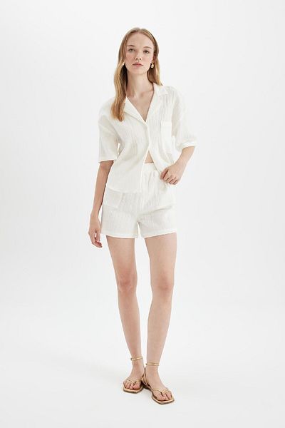 DeFacto Kurze Musselin-Shorts – Regular Fit, normale Taille Y0996AZ24HS