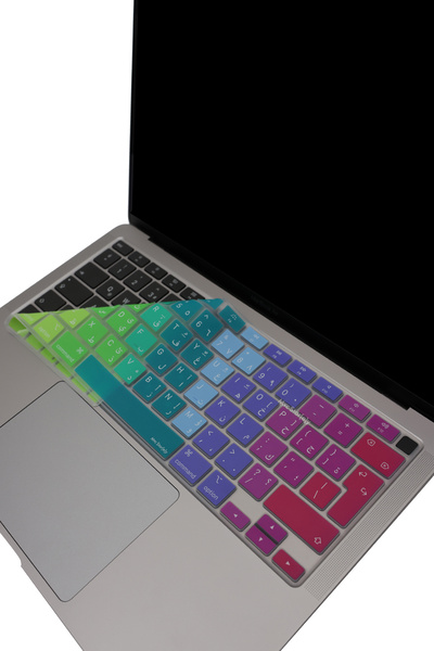 Mcstorey Arapça Klavye Macbook Air M1 Kılıf 13inç Touchıd'li A2337 A2179 (UK-EU DÜZEN) Ile Uyumlu Dazzle