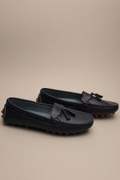 Gondol Women's Genuine Leather Classic Loafer Deep Blue 37 Ttx.70128