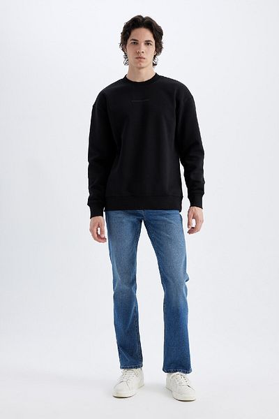 DeFacto Φούτερ με στάμπα Crew Neck Box Fit X8282az24au