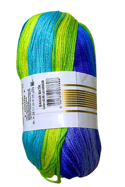 Alize 100% Mercerized Cotton Batik Hand Knitting Yarn, Blue Effect and Match (4146)
