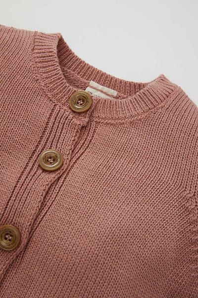 DeFacto Baby Girl Basic Plain Knitwear Crew Neck Buttoned Cardigan C7905A524Au