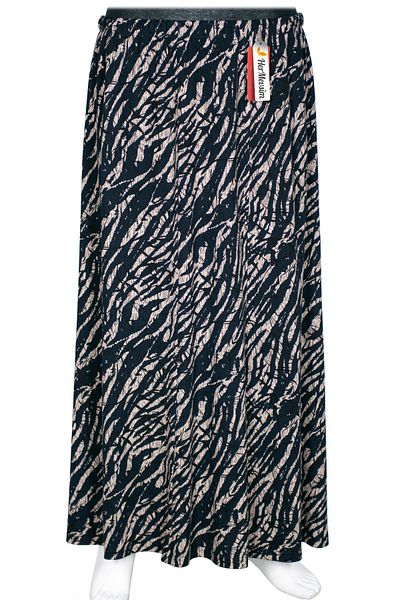 HESNA Women's Ecem Oversize 8 Piece Elastic Navy Blue Skirt D39