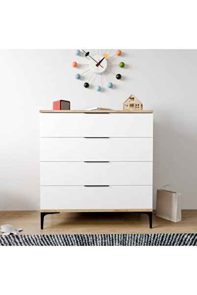 ALONEX HOME ADEN 4 ÇEKMECELİ BEYAZ ŞİFONYER