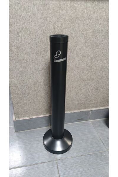 REYKA HİJYEN Metal Sigara Küllüğü SİYAH Renk Paslanmaz Çelik Dış Mekan Metal ...