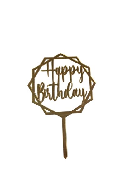 Pastaland La mulți ani scris în cadru oglindă din plexiglas auriu