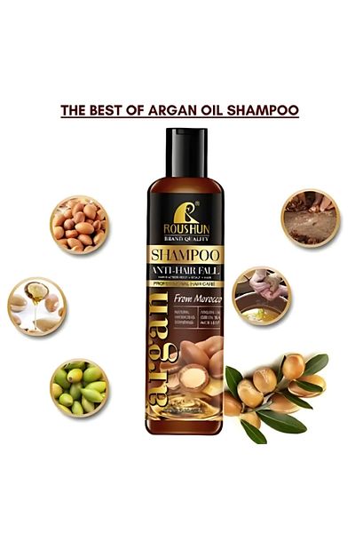 RousHun Morocco Argan Shampoo 300ml – Anti-hair Fall Formula For Stronger, Shinier & Healthier Hair