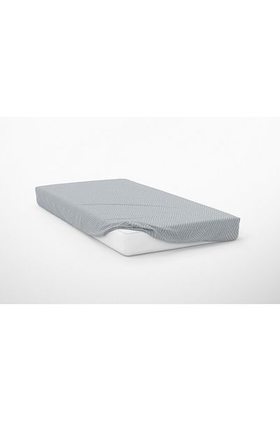 Leruum London Gray White Striped Fitted Sheet Set 2 Pillowcases 35 cm Depth Gift Set