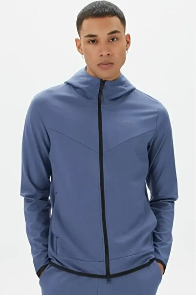 Nike Tech Fleece Full Zip Lightweight Erkek Mavi Sweatshirt