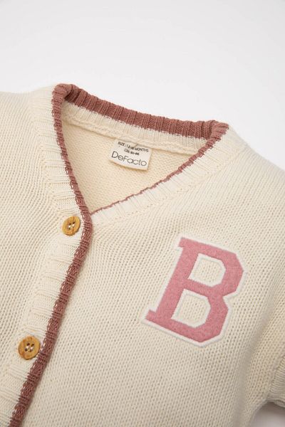 DeFacto Baby Girl V-Neck Buttoned Knitwear Cardigan D0352A524Au