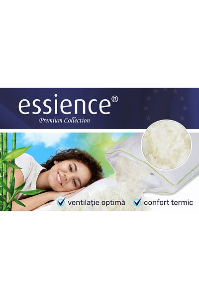 Essience Set Of 2 Pillows 50x70 Premiumcollection, Satin Bamboo Cover; Memory Foam&nanofiber Filling
