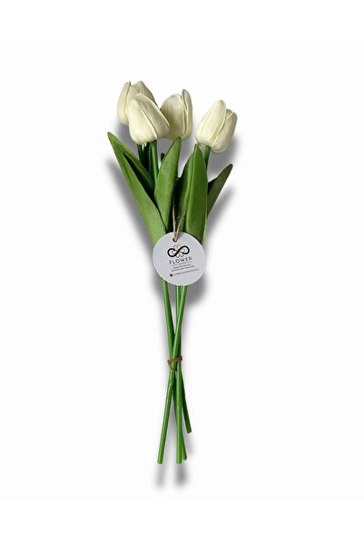 NilCan Flora باقة زهور التوليب البيضاء المصنوعة من الزهور الاصطناعية مكونة من...