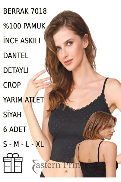 Berrak Γυναικείο Crop Body Half Athlete με λεπτές τιράντες, Πακέτο 6 τεμαχίων...