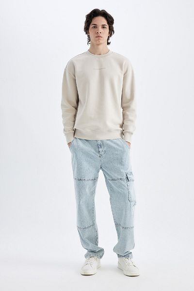 DeFacto Φούτερ με στάμπα Crew Neck Box Fit X8282az24au