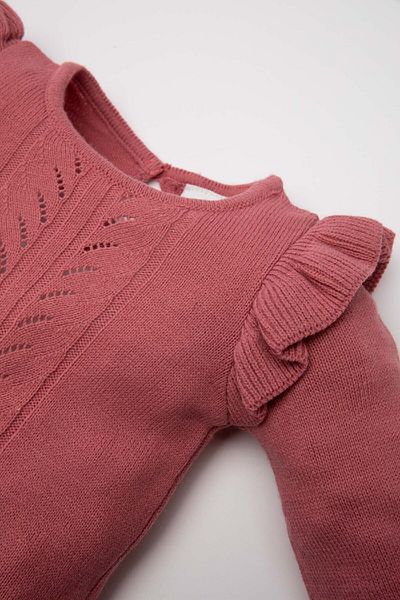 DeFacto 3-teiliges Set für Babys, Mädchen, Strickwaren, langärmlig, gestreifter Body, Mütze und Strumpfhose C9760a524wn