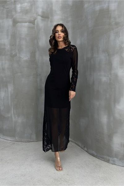 Modayakamoz Rochie din tul cu dantela de migdale 2659-8